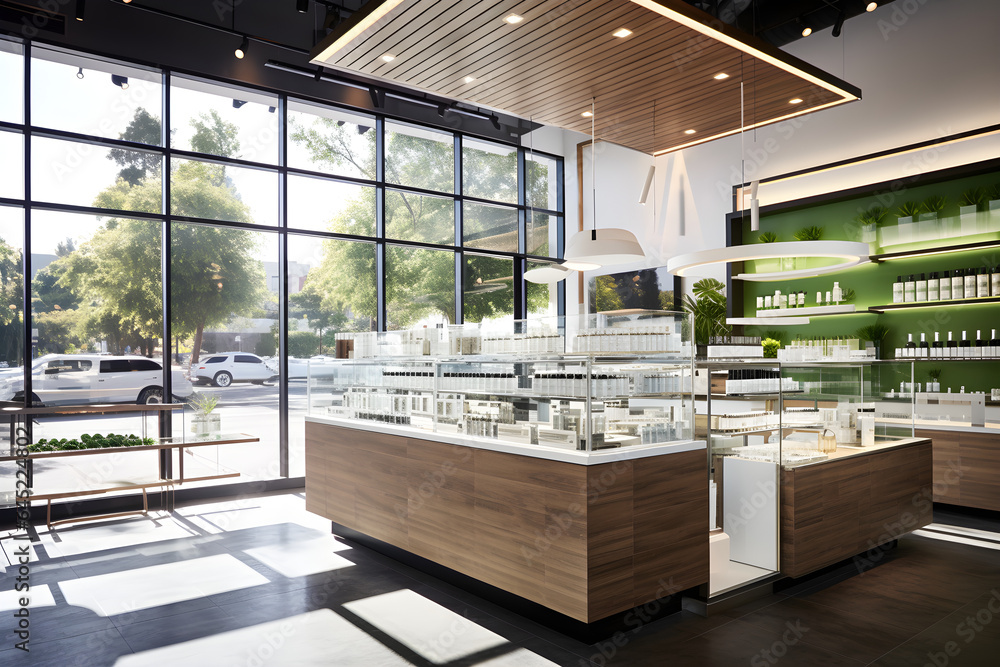 Modern cannabis dispensary with clean retail design